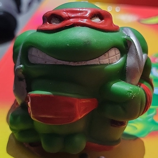 Vintage Tmnt Raphael Sewer Sports Ball 3" Baseball Toy 1991 Ninja Turtles
