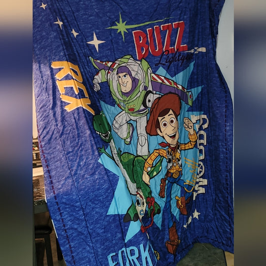 Mon Tex Toy Story Toys Play Woody Buzz Forky Rex Kids Reversible Comforter