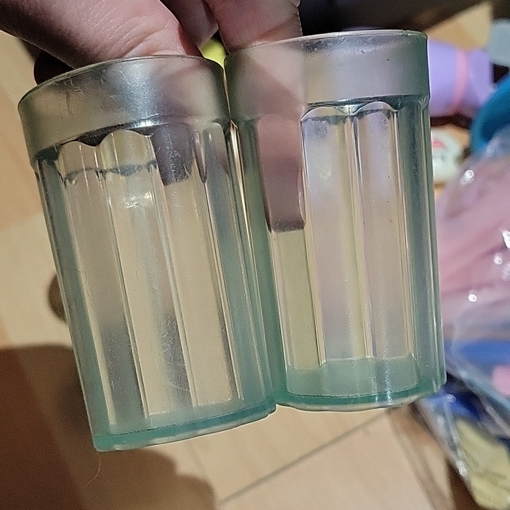 4 Fisher Price Fun W/ Food Drinking Glass Cup Water Clear Beverage Pretend Play