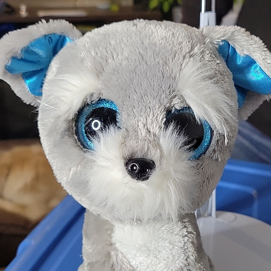 Ty Beanie Boos Whiskers The Dog 9” Beanbag Plush Stuffed Toy W/ Glitter Eyes