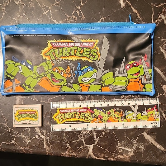 School Pencil Case Tmnt Teenage Mutant Ninja Turtles Mirage Studios 1989 Eraser