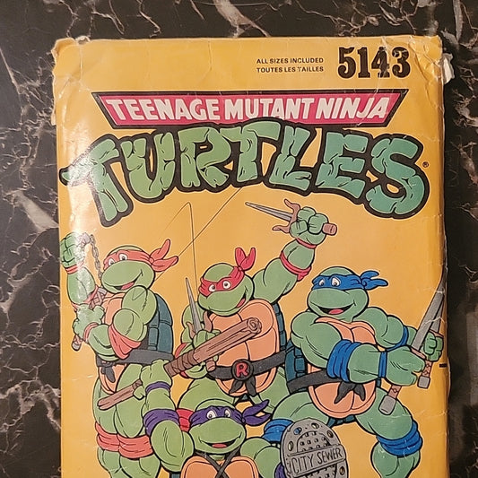 Vintage Teenage Mutant Ninja Turtles Costume Pattern Butterick #5143 1990 Mirage