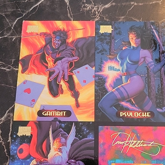 1994 Marvel Masterpieces Dealer Promo 9 Card Uncut Sheet Hildebrandt