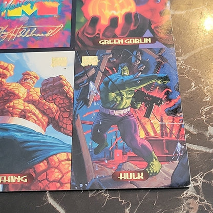 1994 Marvel Masterpieces Dealer Promo 9 Card Uncut Sheet Hildebrandt