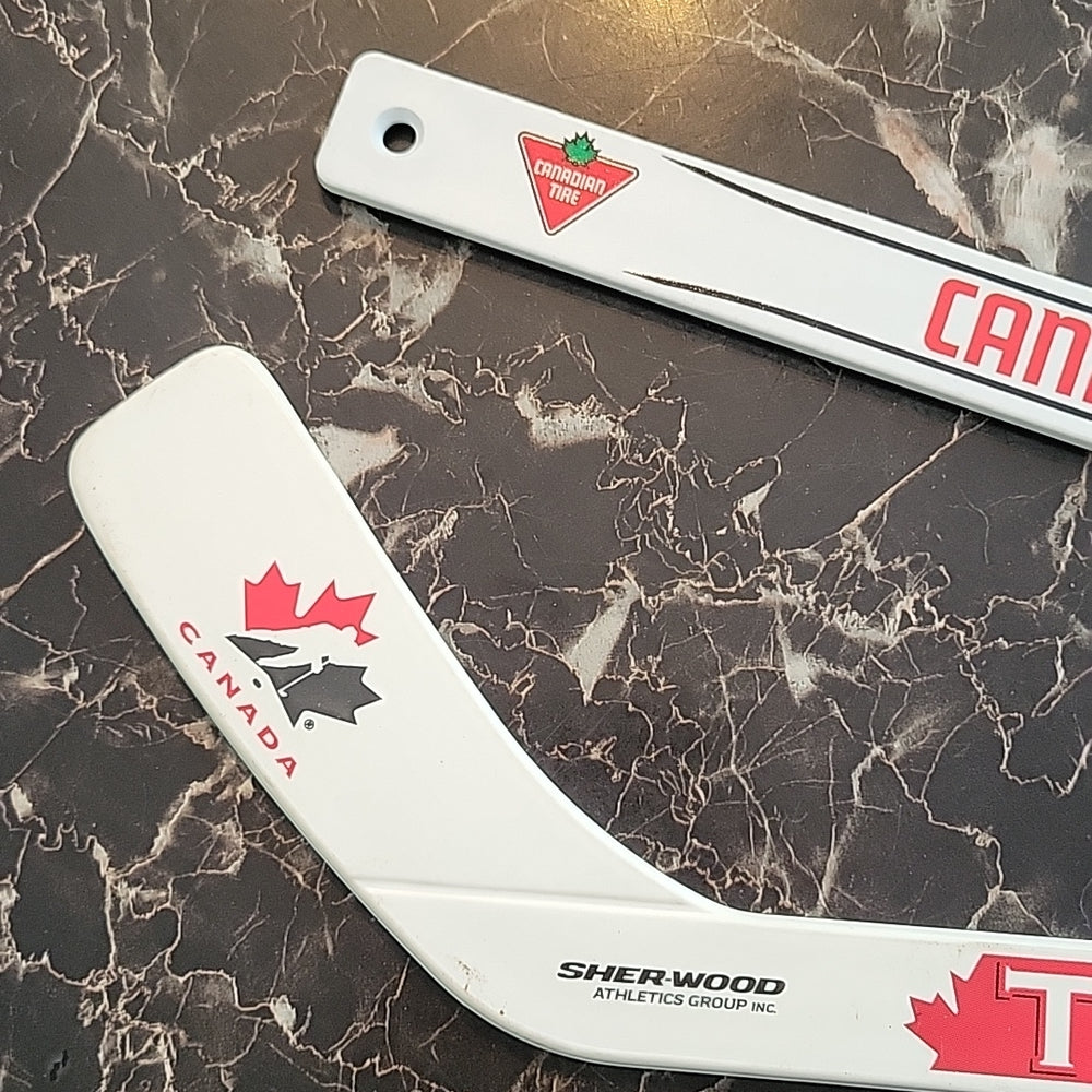 Vintage Team Canada Nhl Mini Hockey Stick Rare Sher-Wood & Canadian Tire