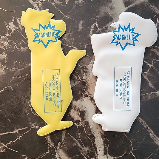 Vtg Lot Of 2 Hanna-Barbera Puffy Magnets Magnetic Yogi, Boubou