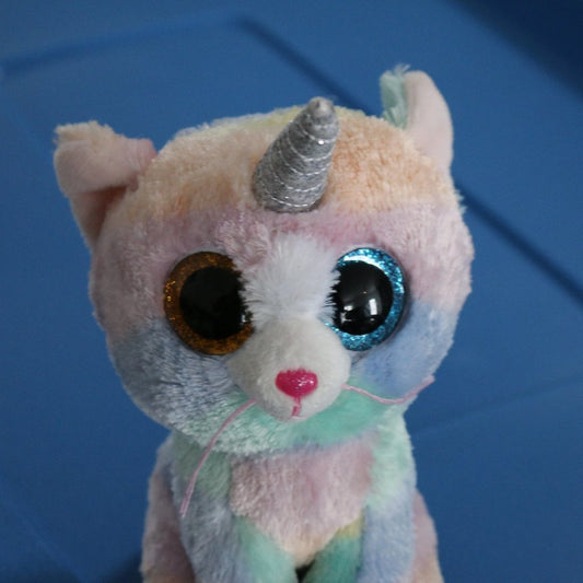 Ty Beanie Baby Soft Toy Heather The Unicorn Cat 15Cm #1
