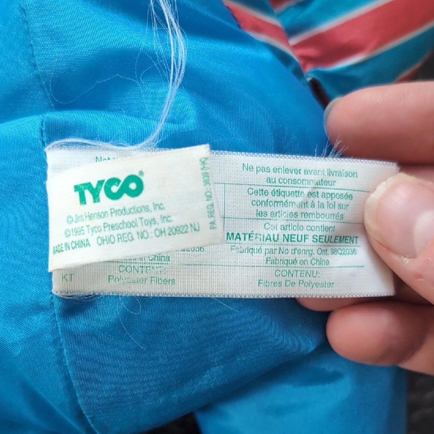 VINTAGE 1995 TYCO Sesame Street TUMBLING ERNIE 12" Plush STUFFED ANIMAL TOY