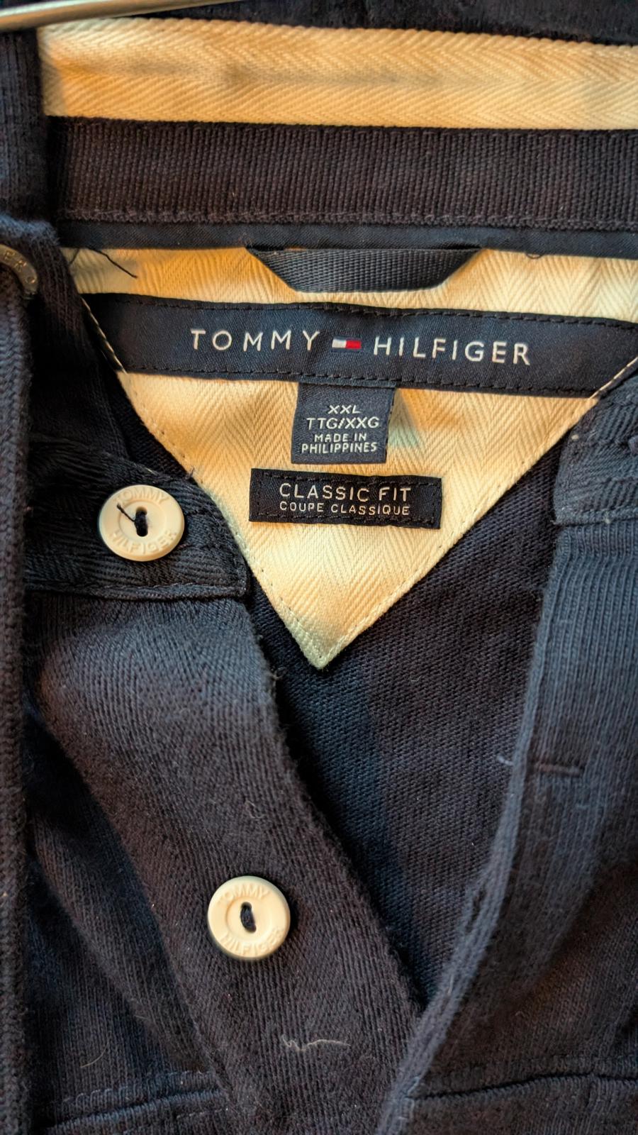 Tommy Hilfiger Classic Fit Hoodie Henley Pullover Navy XXL