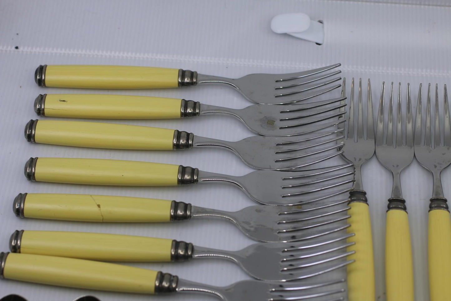 Nautica Stainless Steel Flatware Set Yellow Handles 35pcs Forks Spoons Knives