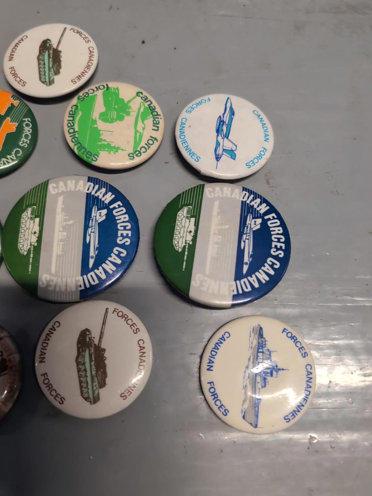 Vintage Canadian Forces Pinback Buttons Lot Military  Army Navy Air Force Lot #5