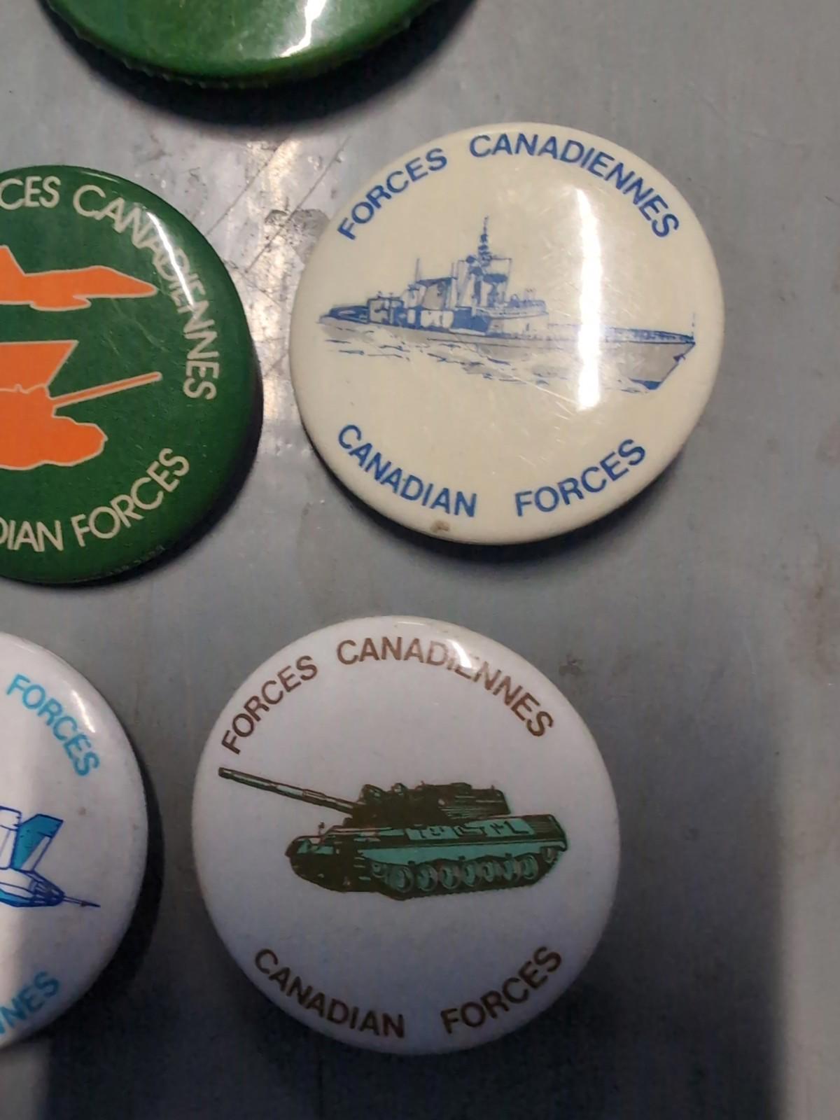 Vintage Canadian Forces Pinback Buttons Lot Military  Army Navy Air Force Lot #2