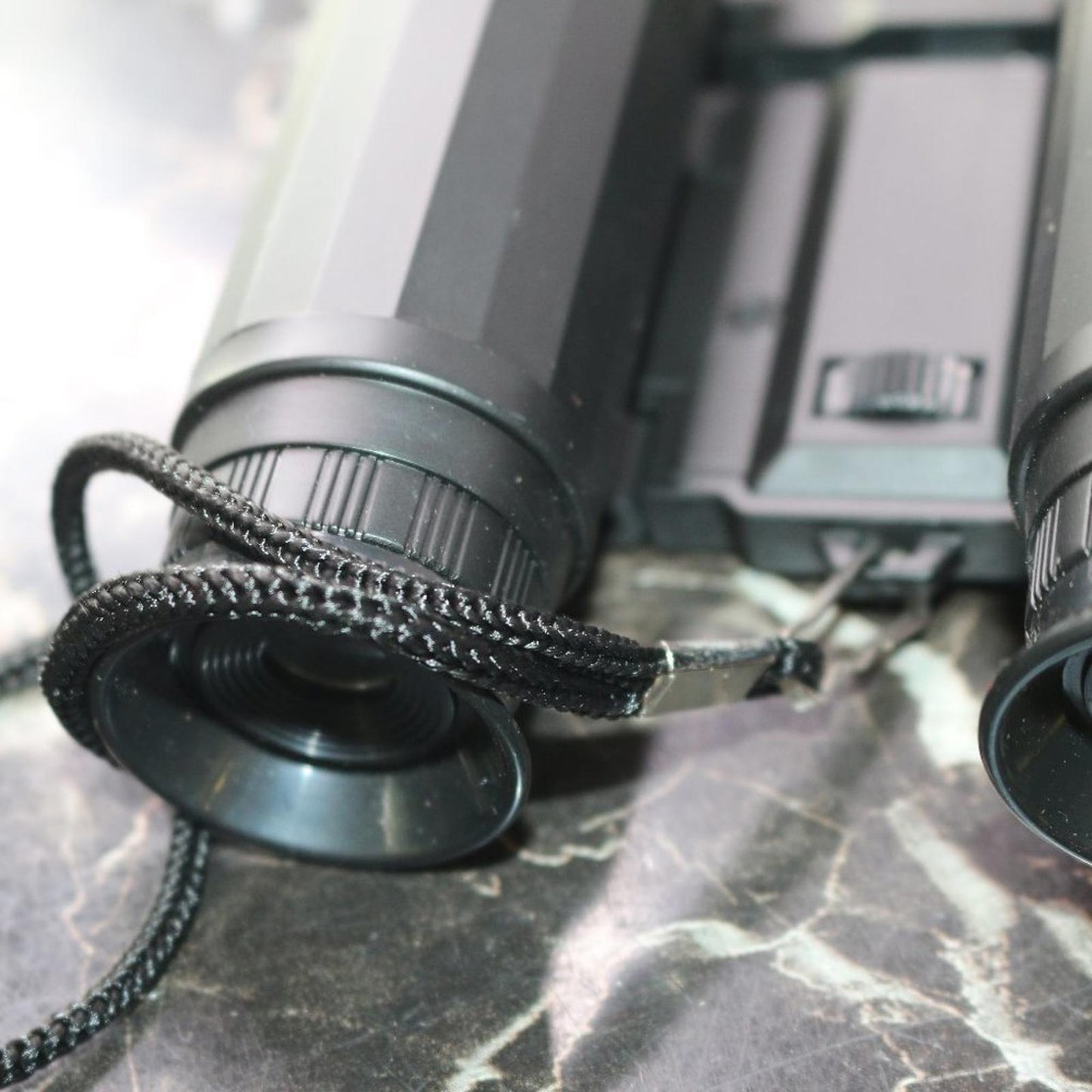 Small binoculars for kids or travel no trademark written w/ leather Storage case