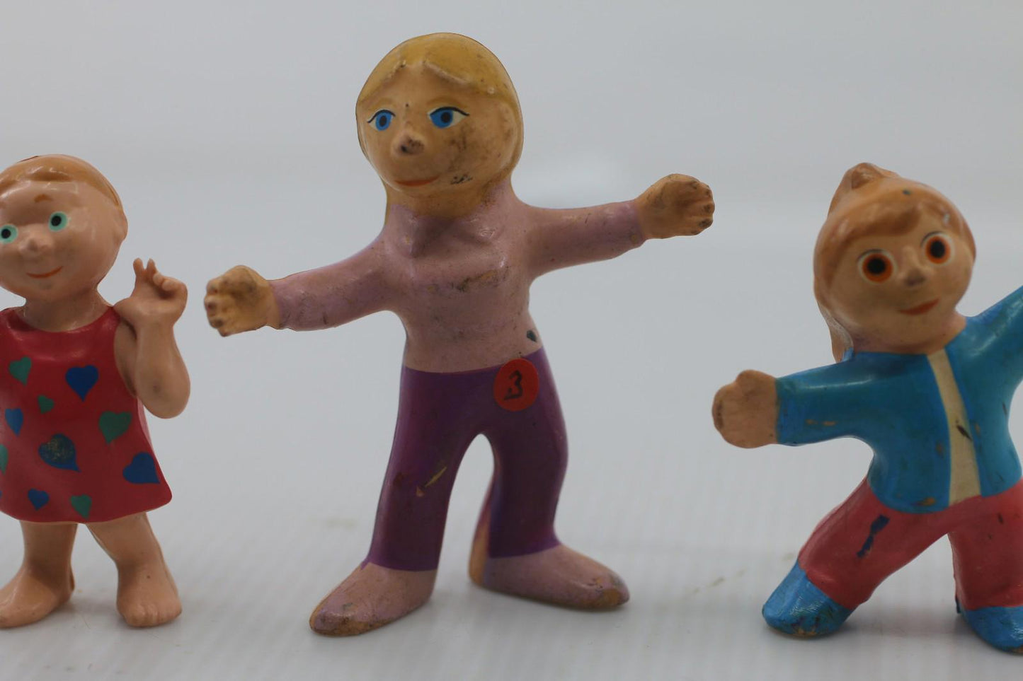 Lot de 3 figurines Passe-Partout vintage – personnages jouets – Télé-Québec