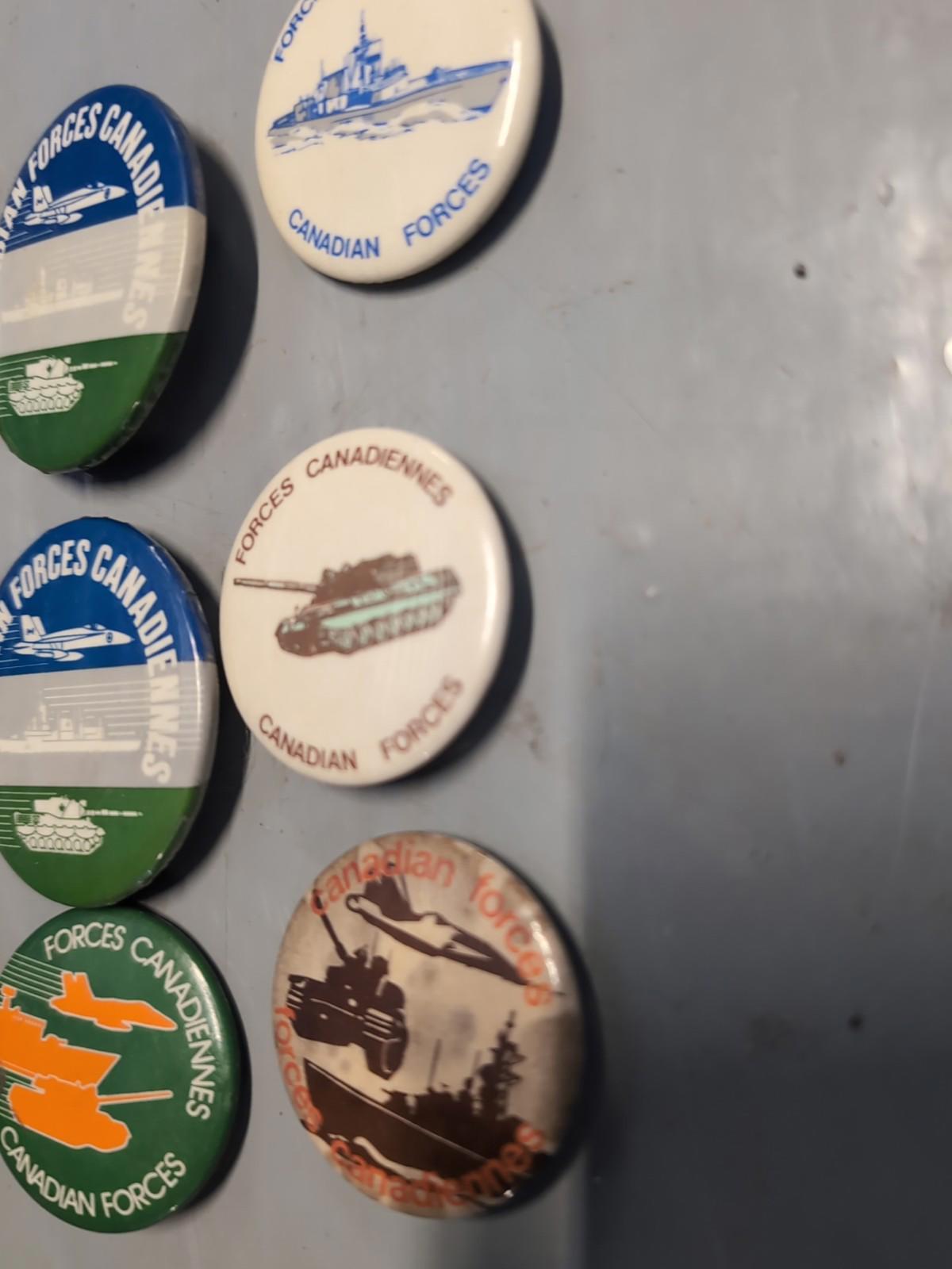 Vintage Canadian Forces Pinback Buttons Lot Military  Army Navy Air Force Lot #5