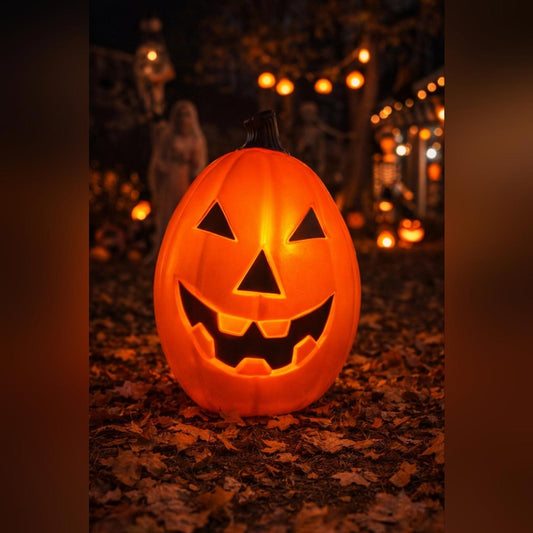 Vintage Large Halloween Pumpkin Blow Mold Outdoor Decor Vtg Blow Mold