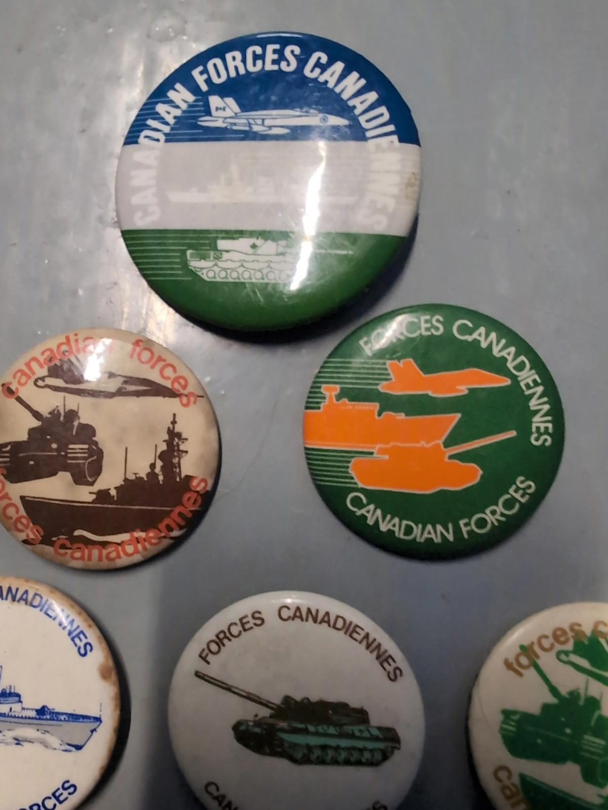 Vintage Canadian Forces Pinback Buttons Lot Military  Army Navy Air Force Lot #3