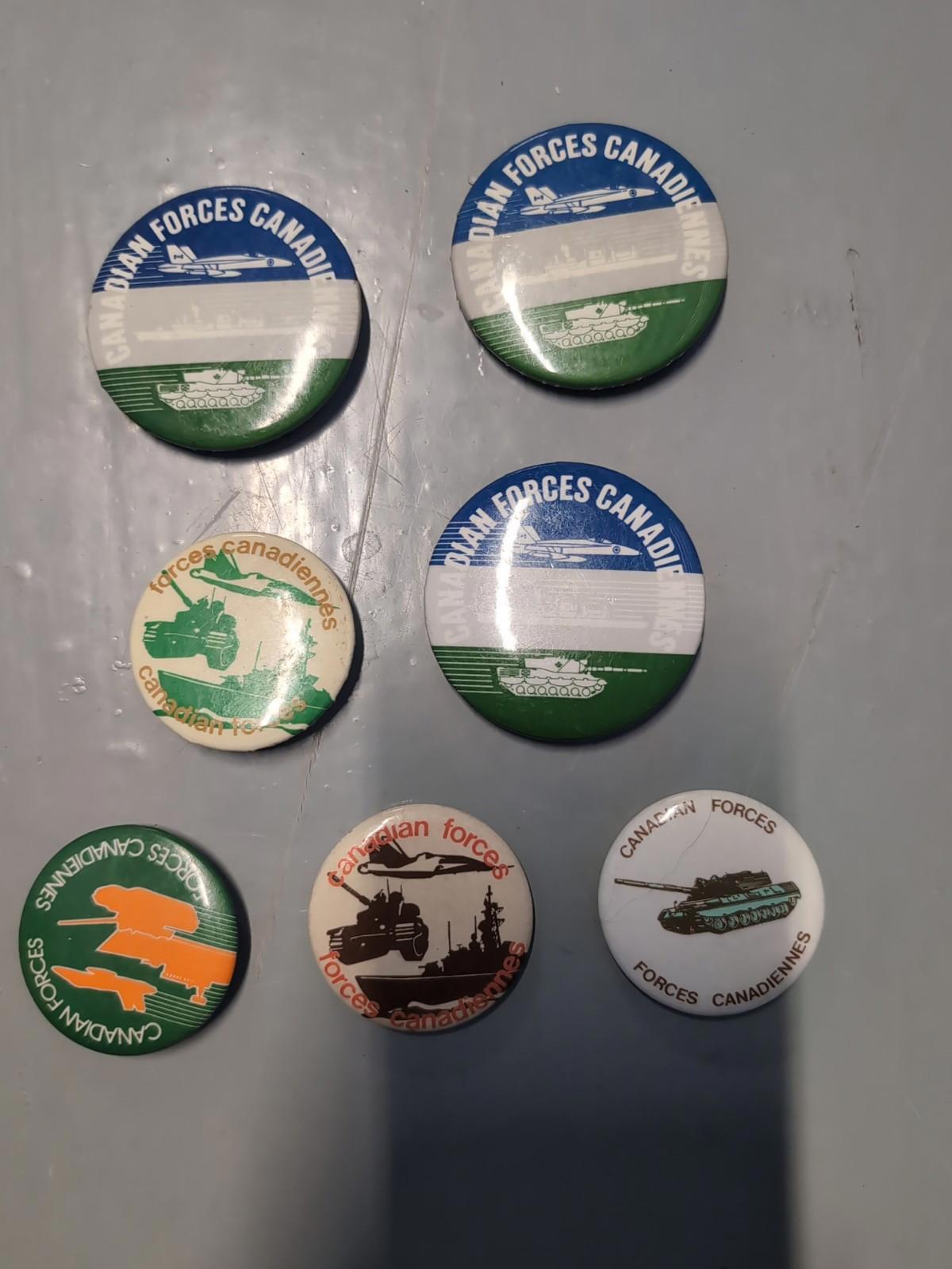 Vintage Canadian Forces Pinback Buttons Lot Military  Army Navy Air Force Lot #4