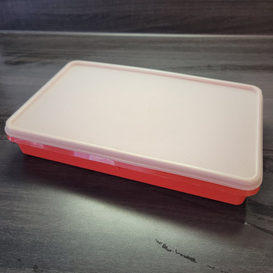 Tupperware 794-7 Bacon Deli Meat Keeper Container Paprika Sheer Lid Vintage