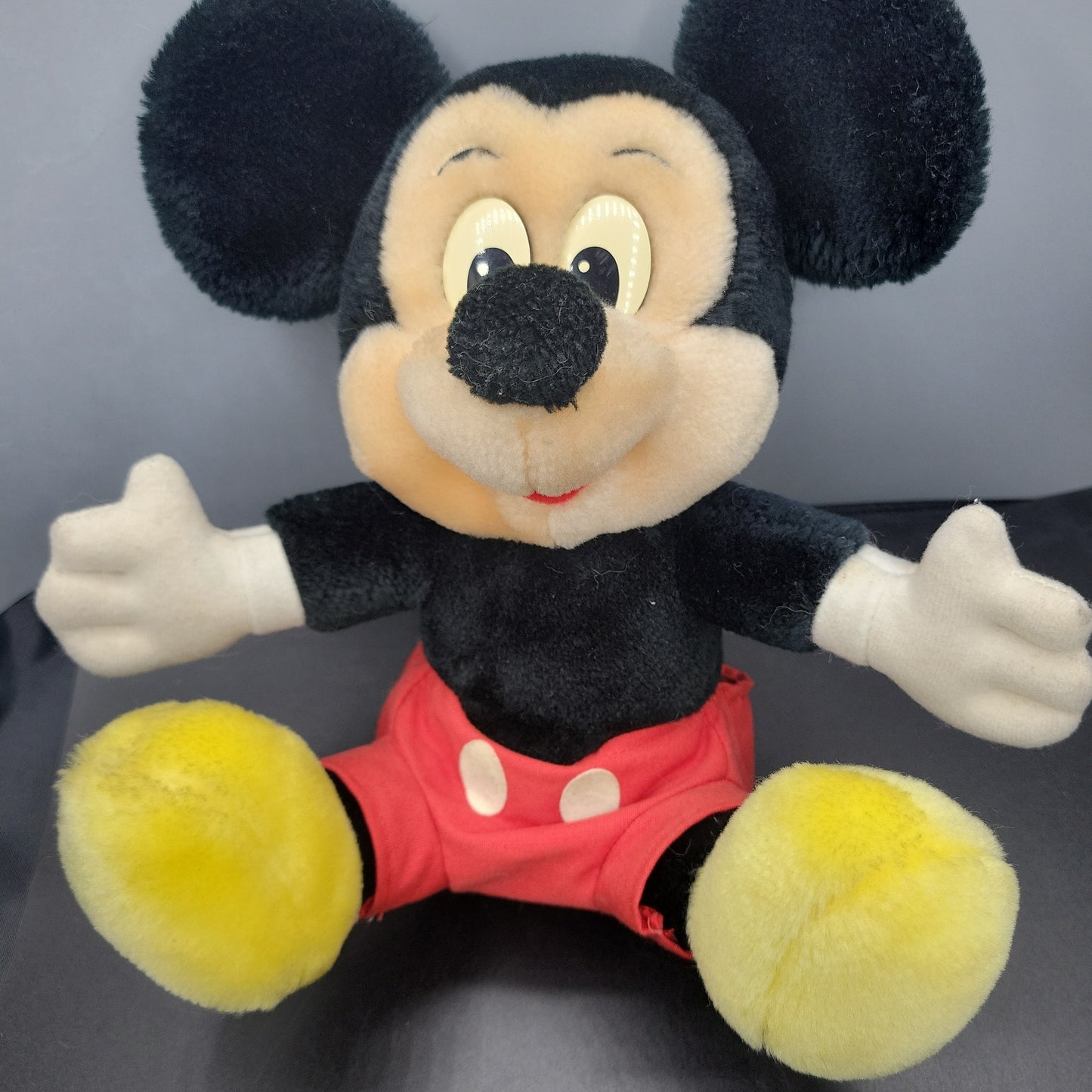 Vintage Disneyland Walt Disney 10" Sitting Mickey Mouse Plush Stuffed Animal Toy