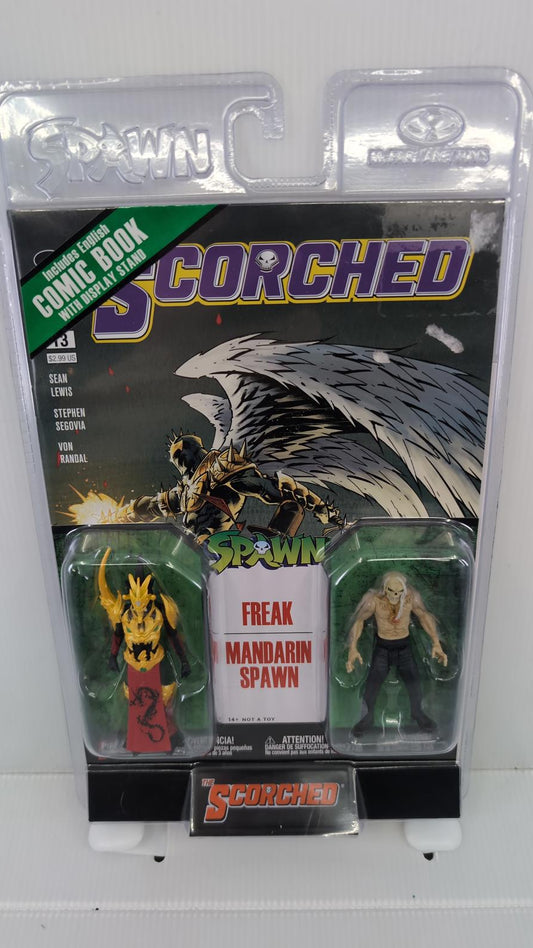 Spawn Scorched Freak and Mandarin Spawn Action Figures with Comic Book