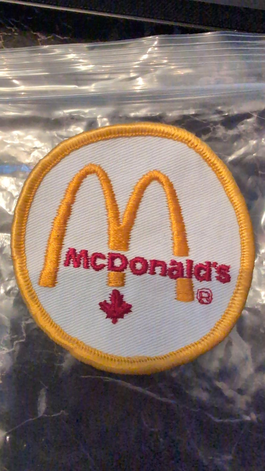 Vintage McDonald's Embroidered Patch with Maple Leaf