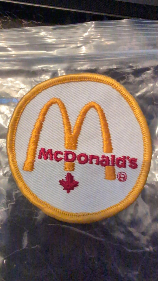 Vintage McDonald's Embroidered Patch with Maple Leaf