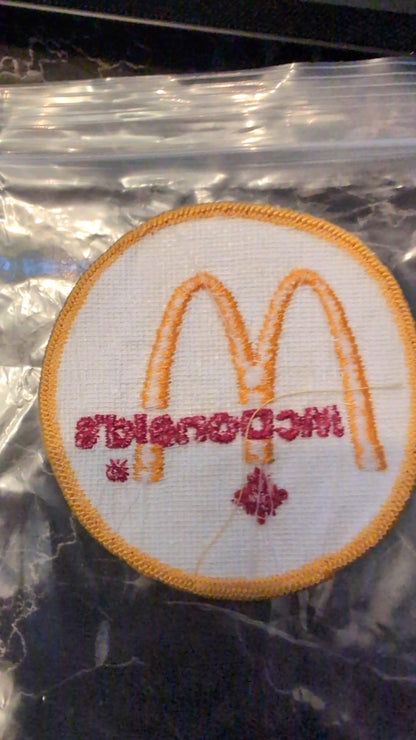 Vintage McDonald's Embroidered Patch with Maple Leaf