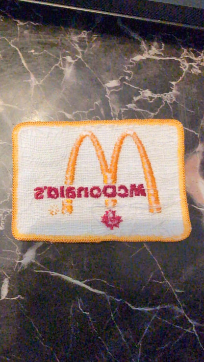 Vintage McDonald's Embroidered Patch with Canadian Maple Leaf Canada rectangular