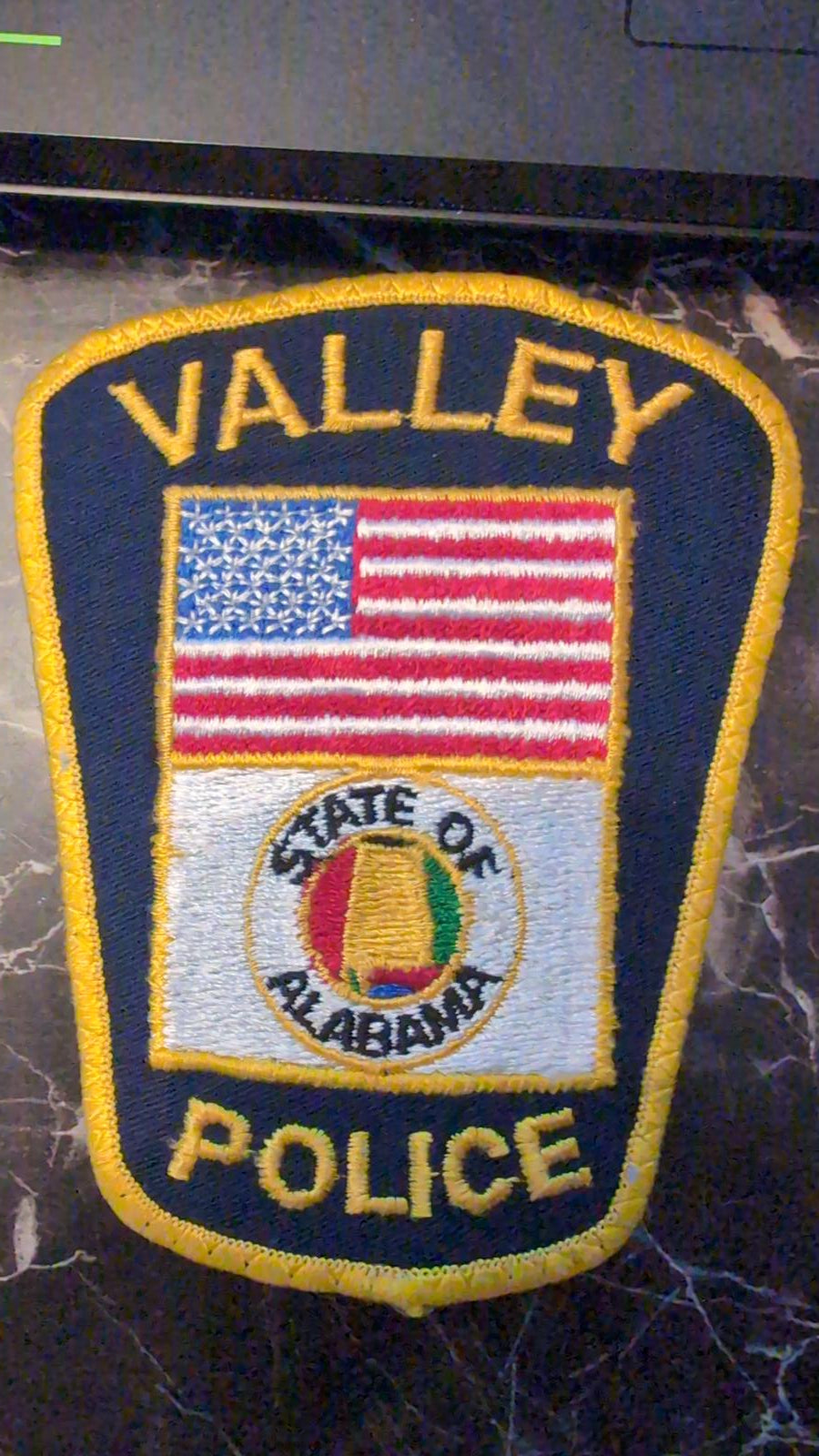 Valley Police Patch with American and Alabama State Flags