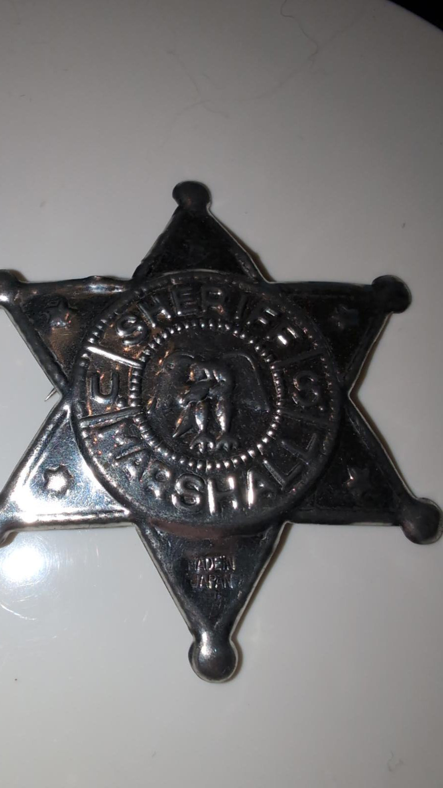 Vintage Metal Sheriff Marshal Badge Made in Japan