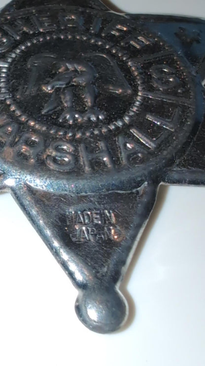 Vintage Metal Sheriff Marshal Badge Made in Japan