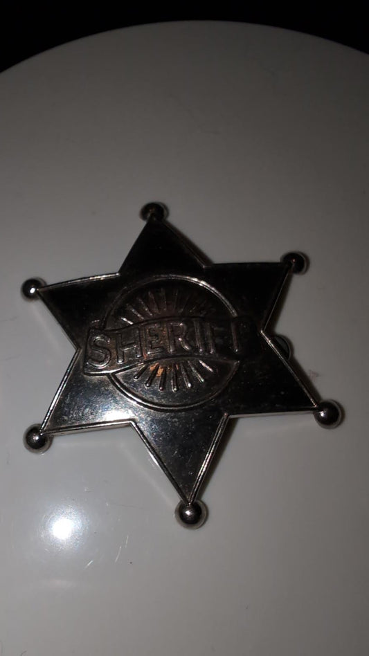 Vintage Sheriff Star Metal Badge Pin Western Cowboy Costume Prop