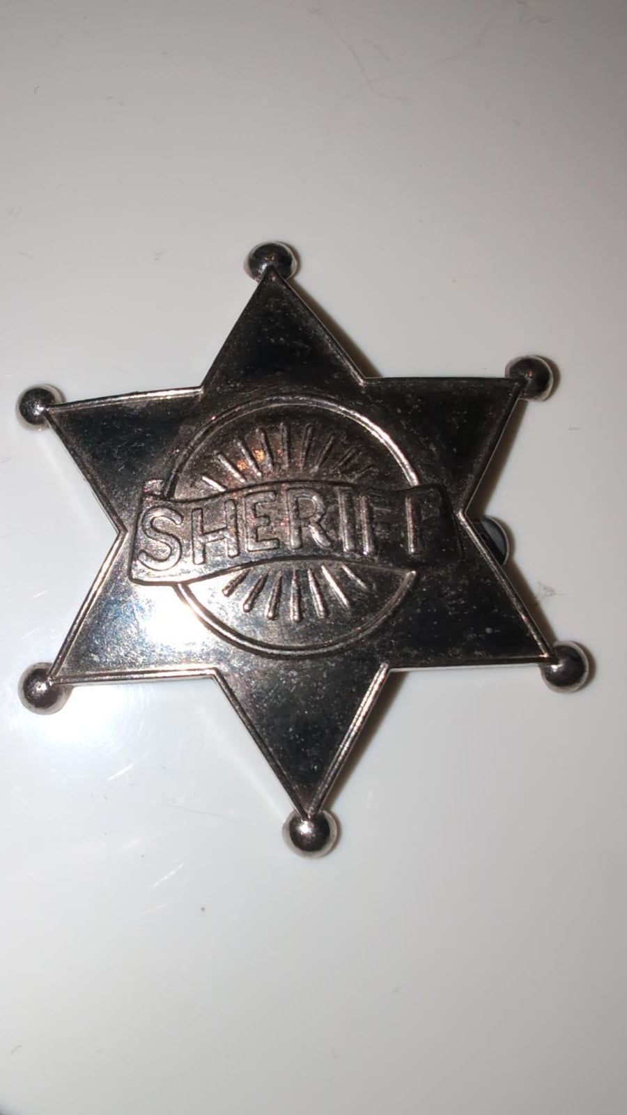 Vintage Sheriff Star Metal Badge Pin Western Cowboy Costume Prop