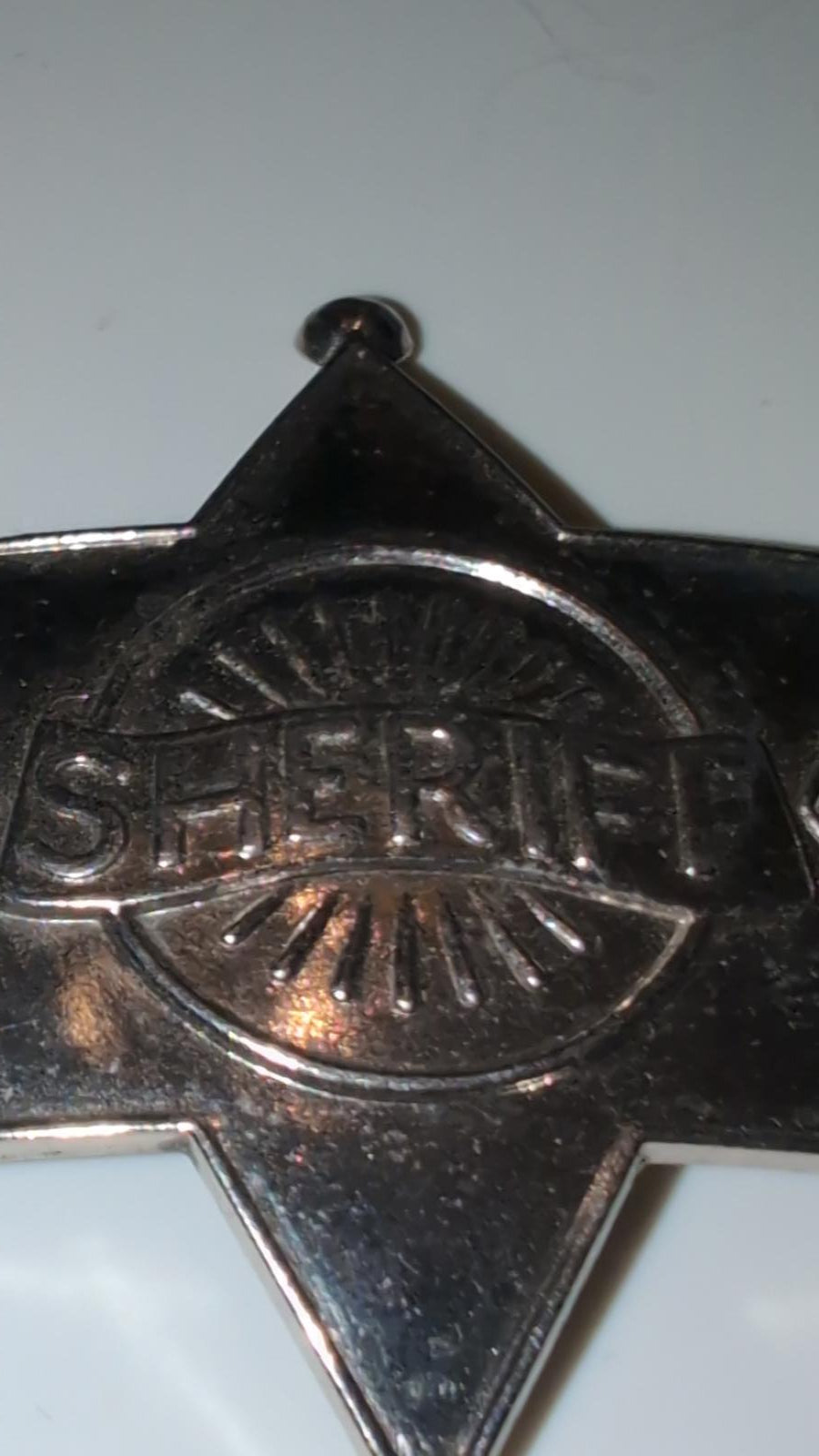 Vintage Sheriff Star Metal Badge Pin Western Cowboy Costume Prop