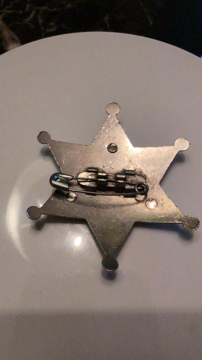 Vintage Sheriff Star Metal Badge Pin Western Cowboy Costume Prop