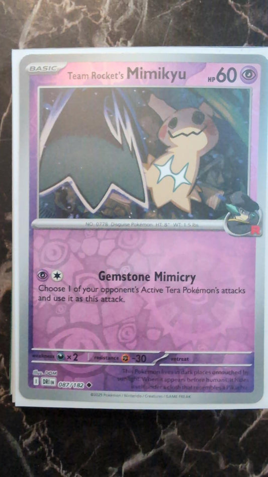 TEAM ROCKET'S MIMIKYU 087/182 - NM - DRI DESTINED RIVALS ENGLISH POKEMON CARD