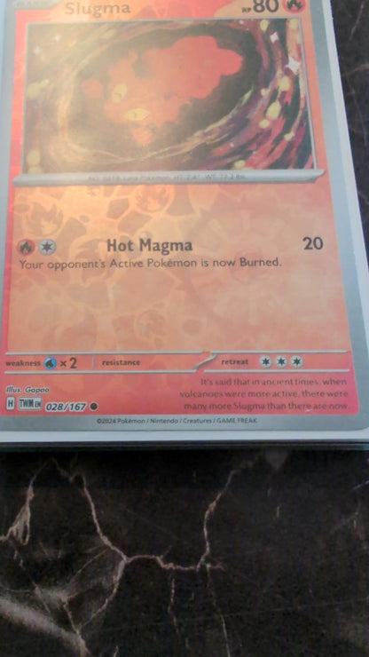 Slugma 028/167 Twilight Masquerade NM Reverse Holo Pokemon Card TCG