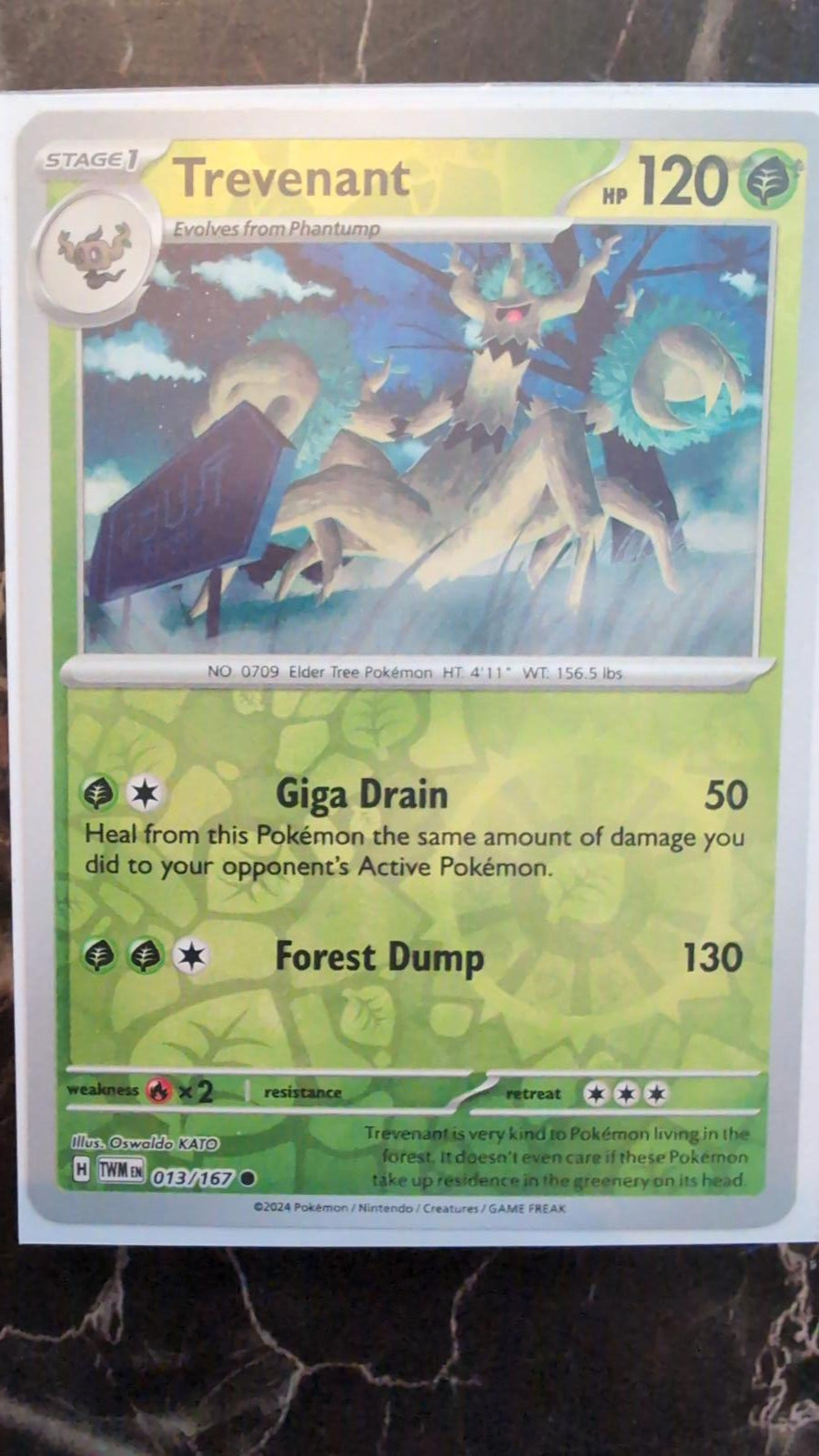 Pokemon TCG Trevenant 013/167 - Twilight Masquerade - Reverse Holo NM
