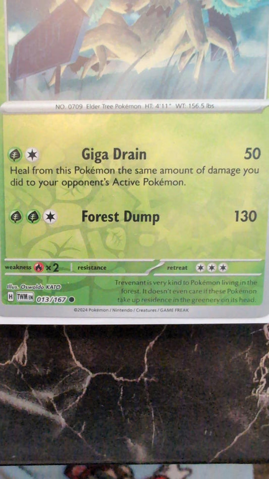 Pokemon TCG Trevenant 013/167 - Twilight Masquerade - Reverse Holo NM