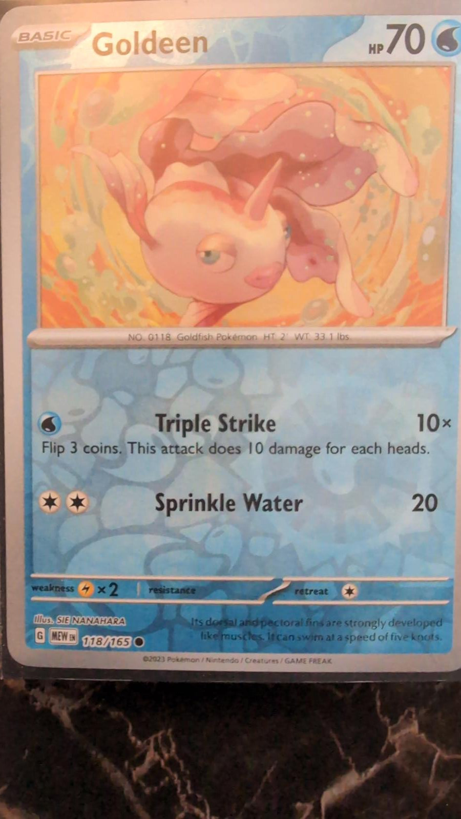 Goldeen Reverse Holo 118/165 Scarlet & Violet 151 Pokemon Card