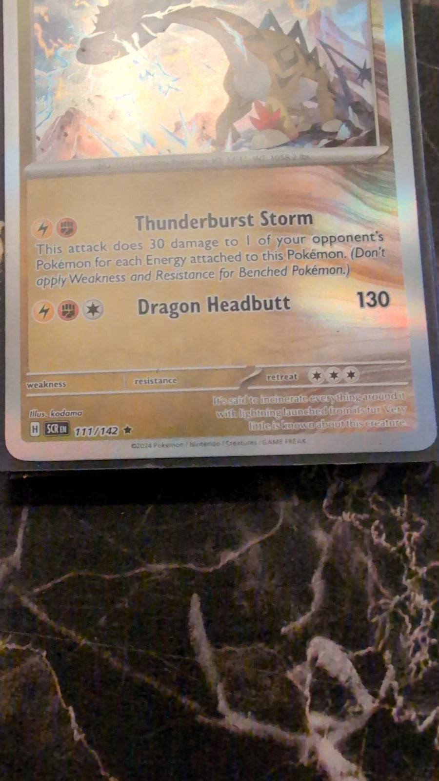 Raging Bolt 111/142 Pokemon Stellar Crown Scarlet & Violet Holo Rare Card NM