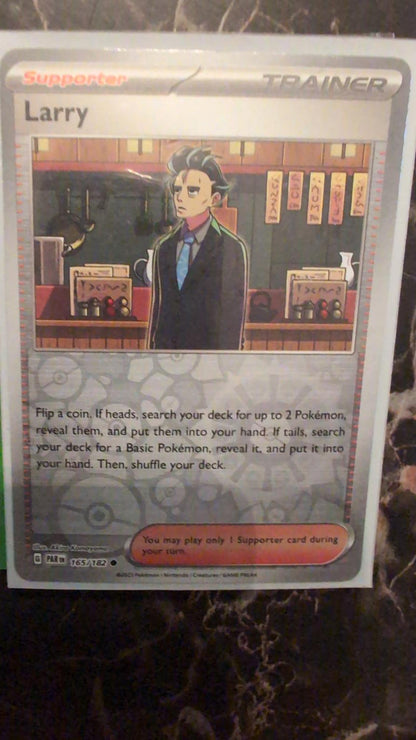 Larry Reverse Holo Common SV04: Paradox Rift PAR Supporter 165/182 Pokemon Card