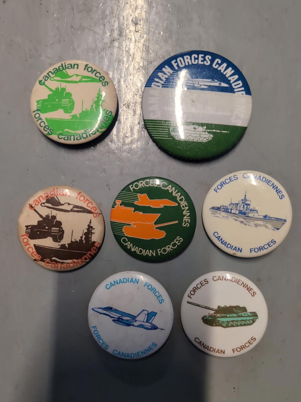 Vintage Canadian Forces Pinback Buttons Lot Military  Army Navy Air Force Lot #2