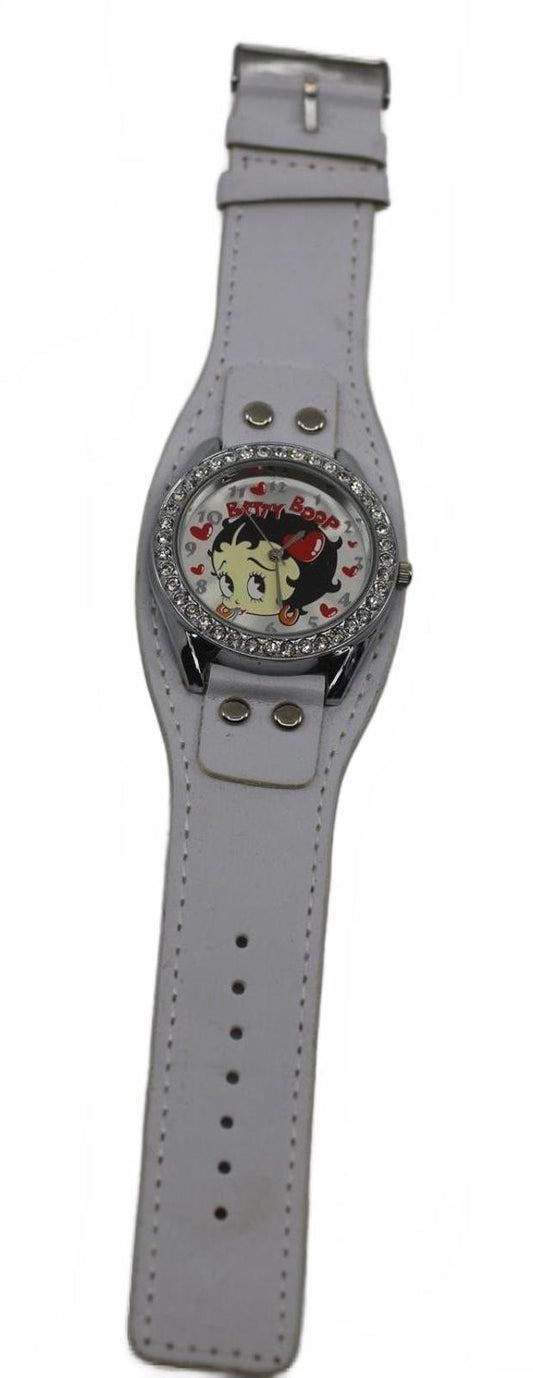 King betty boop w/ diamond color style Stones watch white