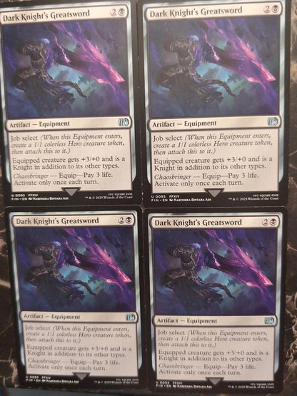 Dark Knight's Greatsword #95  Final Fantasy Magic: The Gathering Card - Set of 4