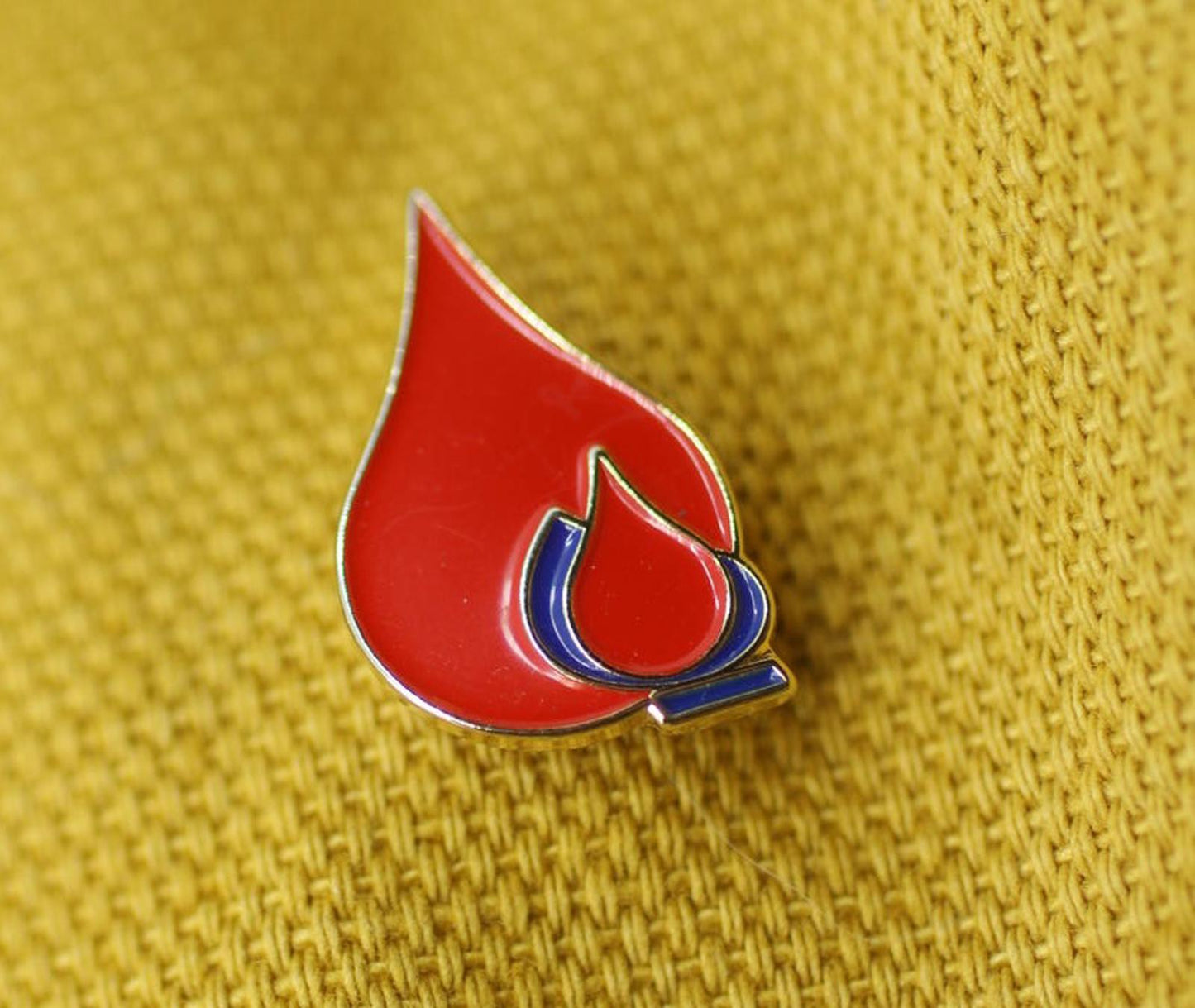 Vintage Blood Drop Enamel Pin Blood Donation Medical Symbol