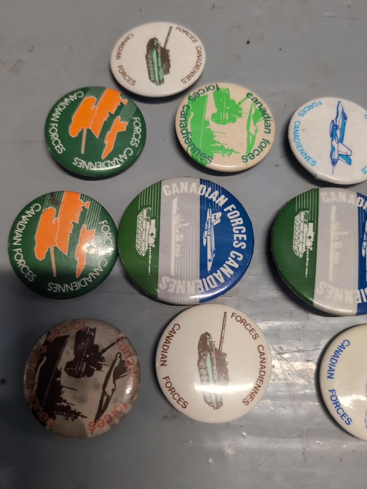 Vintage Canadian Forces Pinback Buttons Lot Military  Army Navy Air Force Lot #5