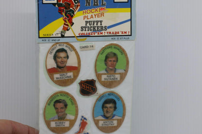 Vintage NHL Hockey Player Puffy Stickers Sheet Funmate Series 1 Made in Japan