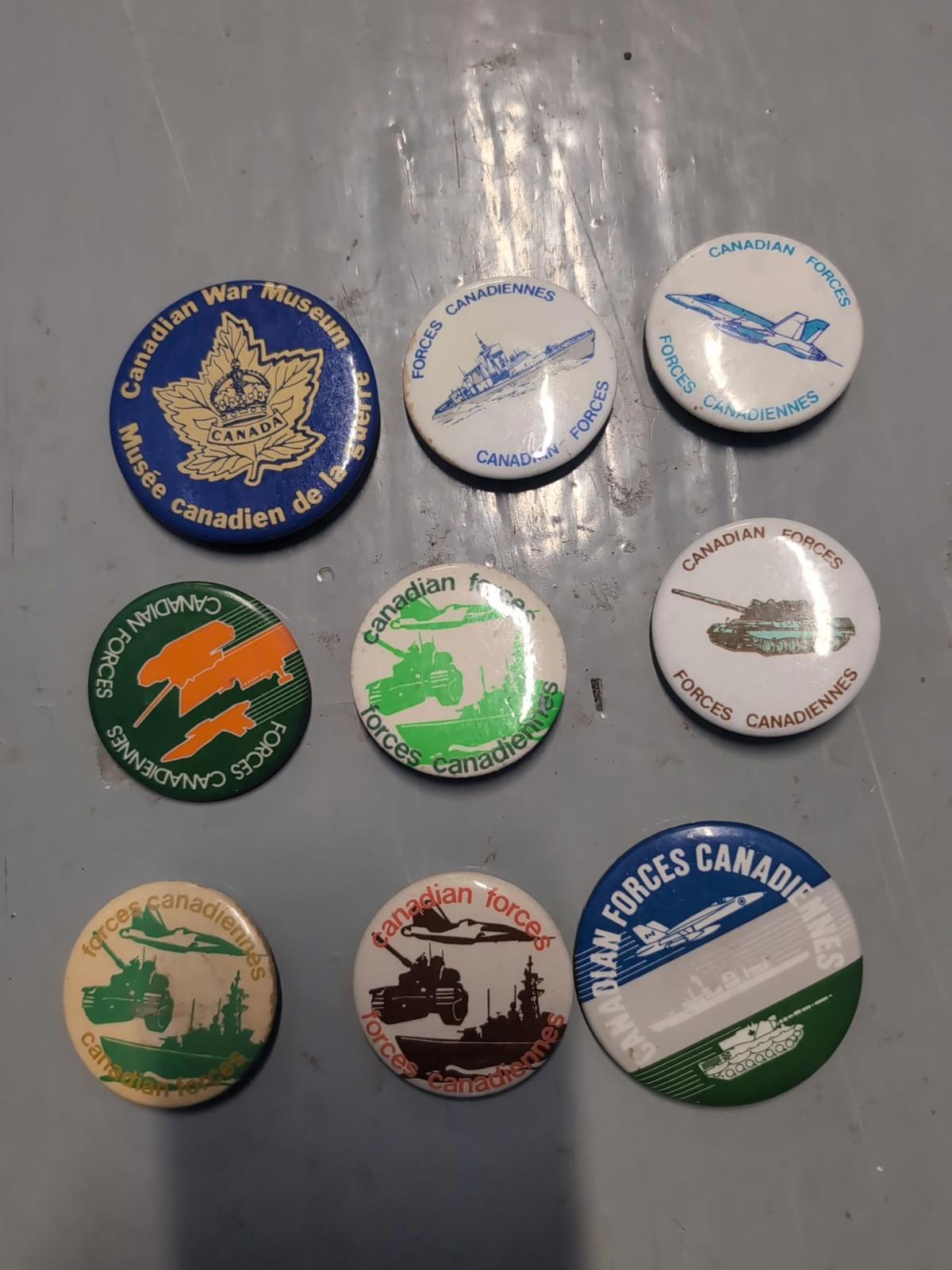 Vintage Canadian Forces Pinback Buttons Lot Military  Army Navy Air Force Lot #1